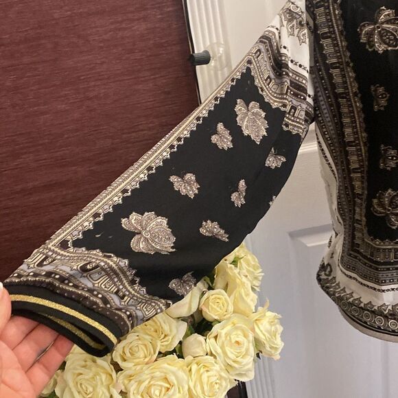 Beulah scarf print long sleeve top, M - Picture 6 of 12